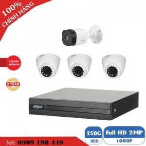 Bộ 4 camera quan sát CVI 2.0 MP Hãng DAHUA