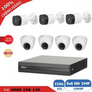 Bộ 7 camera quan sát CVI 2.0 MP Hãng DAHUA